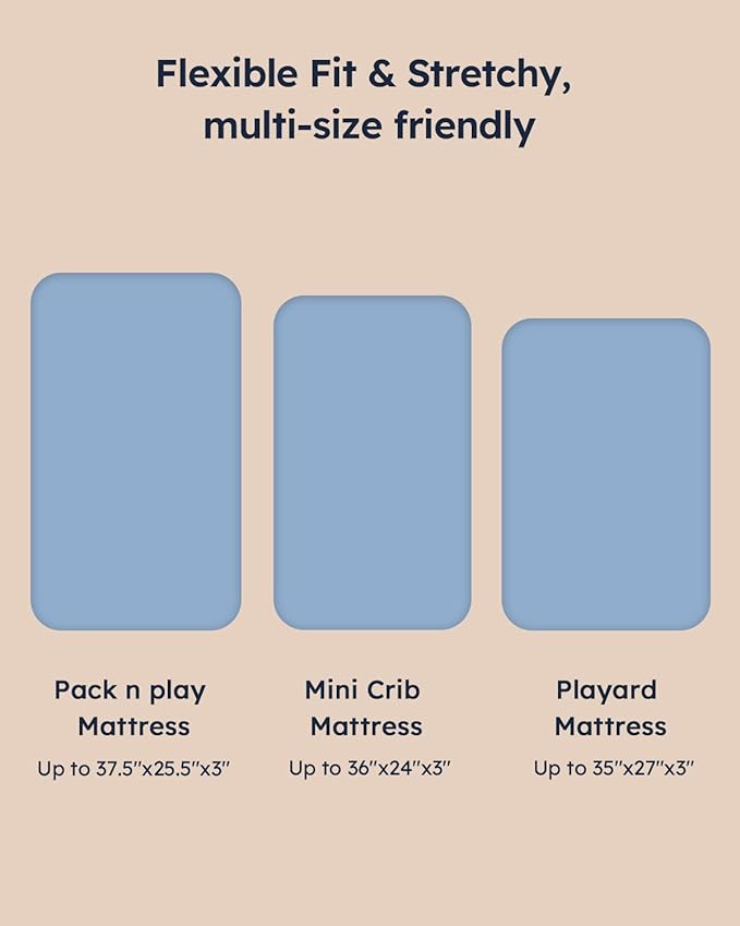 Pack and Play Sheets Fitted, 3 Pack Soft Stretchy Baby Mini Crib Sheets for Pack N Play Mattress and Portable Playard Sheets for Boys and Girls Blue Stars Koala