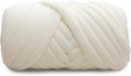 Velvet Chunky Bulky Giant Arm Knitting Yarn, Super Soft Jumbo Tube Weight, Fluffy DIY Crochet Hand Making Washable Yarn for Blanket, Pet Bed, Rugs, Pillow (1.1lb-Milk White)
