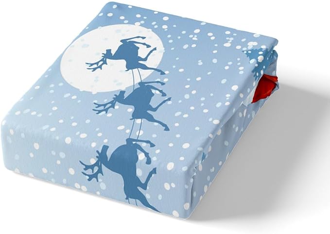Manfei Snowman Duvet Cover Set Full Size, Xmas Deer Trees Print Comforter Cover with 2 Pillowcases, Winter Snowflake Merry Christmas Bedding Set 3pcs for Kids Boys Girls Bedroom Decor,No Comforter
