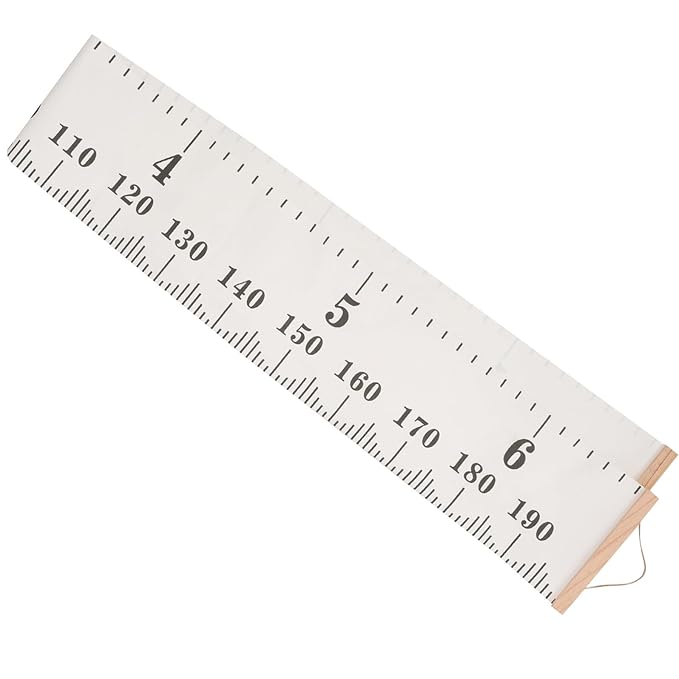 Growth Chart Height Measurement Ruler for Boys and Nordic Style Canvas Wall Hanging with Centimeter Scale Height Measuring Tape for Home Nursery Decor