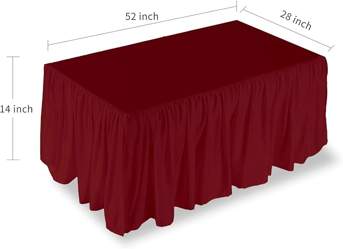Luxury Crib Bed Skirt 28" x 52" with 14 Inch Drop Soft & Breathable Dust Ruffle Fits Standard Crib and Toddler Bed Nursery Microfiber Fabric Ruffle Bed Skirt for Baby Boys or Girls Burgundy Solid