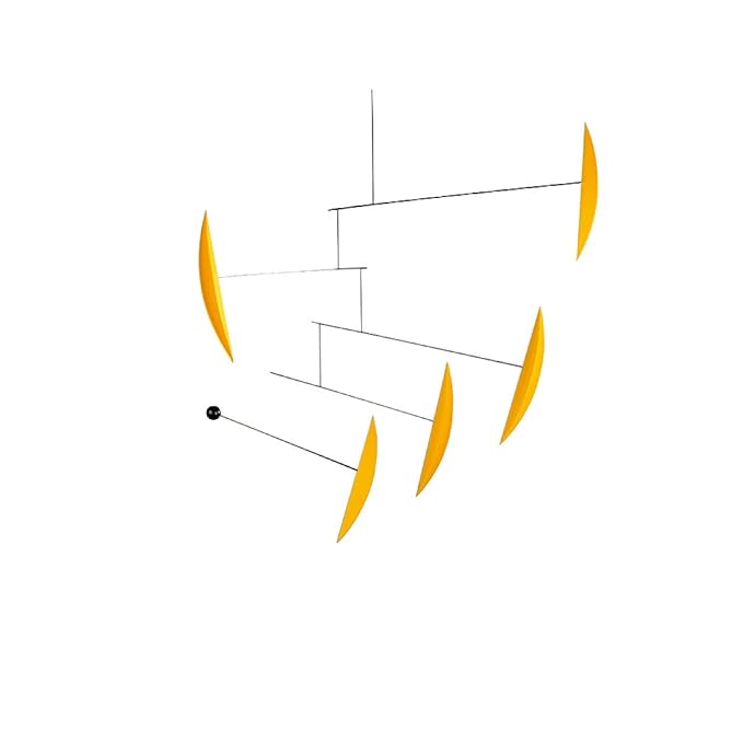 Flensted Mobiles Tango Yellow Hanging Mobile - 40 Inches - Steel and Plastic