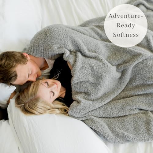 SARANONI Bamboni Luxury Throw Blanket | Oversized Super Soft Plush Home Decorative Comfy Blankets for Couch or Bed | Gray - X-Large 60” x 80”