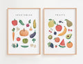 OZCONO Vegetables and Fruits Educational Posters, Harvest Chart Kids, Classroom Decor, Rainbow Nursery Wall Art, Homeschool Education Guide (Unframed) (11x14)