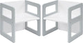 FUNLIO Height Adjustable Montessori Weaning Chair for Age 1-3, Quality Solid Wooden Chair, for Eating/Reading/Playing,Montessori Furniture with CPC Certified - Grey（2pcs）