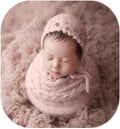 Newborn Baby Photography Props Outfits Hat Long Ripple Wrap Set for Boys Girls Photography Photoshoot Photos
