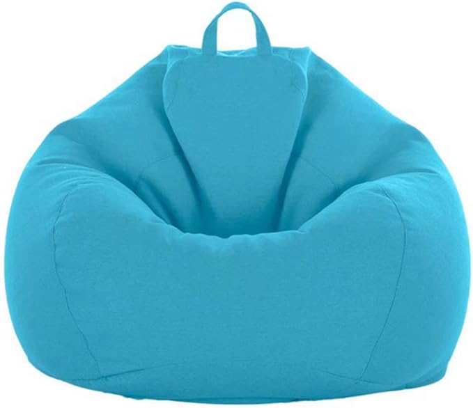 Stuffed Animal Storage Bean Bag Cover (No Filler) Extra Soft Beanbag Seat Chair Covers-Cotton Linen Memory Foam Beanbag Replacement Cover for Adults Children without Filling