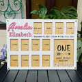 Personalized 1st Birthday Picture Frame – Wooden My First Year Photo Board for Baby Girl, Custom Picture Frame Keepsake, One Year Old Birthday Decorations, Photo Display Board
