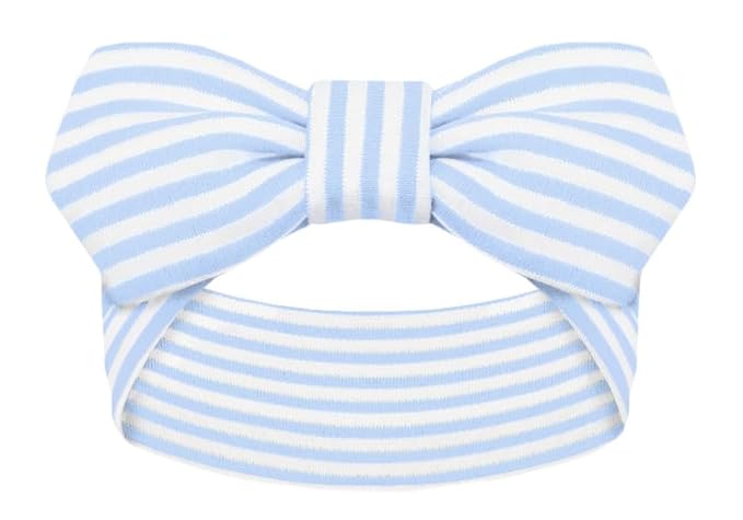 Creative Knitwear Indiana Hoosiers Infant Girls Light Blue/White Striped Hair Knot Headband Embroidered Logo - Size Newborn - 4T