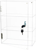 Acrylic Display Case with Lock Key, 3 Shelf Locking Countertop Display Case Cabinet Showcase with Shelves for Collectibles Office Retail Display Safe Storage 11.8x5.9x15.7 Inch