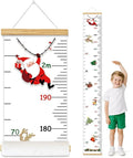 Kids Height Growth Chart for Toddlers & Babies - Removable Canvas Wall Ruler, Baby Height Measurement Tool, Nursery/Playroom Decor Hanging Art (Christmas, 78" L x 8" W, Framed)