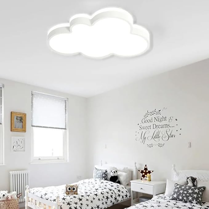 Cloud Shape LED Ceiling Light Fixture,27 Inch Modern Recessed Ceiling Lights, Dimmable Light,White 42W Close to Ceiling Lighting Flush Mount Living Room Bedroom,3000K-6000K