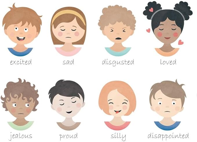 Feelings Learning Poster, Emotions Chart for Kids, Montessori Classroom Wall Art, Educational Toddler Decor (Unframed) (11x14)