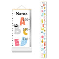 Personalized Growth Chart for Kids, Baby Height Chart with Custom Name, 77"x7.9" Canvas and Beige Wood Height Measuring Rulers for Boys Girls Removable Wall Ruler Hanging for Nursery Decor - Alphabet