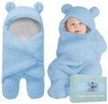 BlueMello Baby Swaddle Blanket | Ultra-Soft Plush Essential for Infants 0-6 Months | Receiving Swaddling Wrap Blue | Ideal Newborn Registry and Toddler Boy Accessories | Perfect Baby Girl Shower Gift