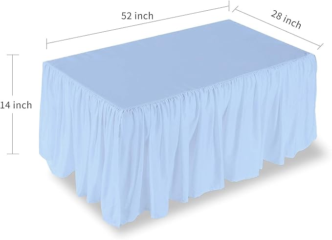 Luxury Crib Bed Skirt 28" x 52" with 14 Inch Drop Soft & Breathable Dust Ruffle Fits Standard Crib and Toddler Bed Nursery Microfiber Fabric Ruffle Bed Skirt for Baby Boys or Girls Light Blue Solid