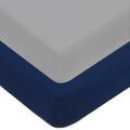 American Baby Company 2 Pack Fitted Crib Sheets 28" x 52", 100% Polyester Ultra Soft Microfiber, Gray/Navy, for Boys and Girls, Fits Crib and Toddler Bed Mattresses