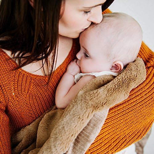 SARANONI Luxury Receiving Blankets for Babies | Ultra-Soft Lush and Boutique Quality Baby Blanket | Ivory Swirl Gingersnap - 40” x 30”
