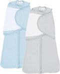 2-Pack 0.5 TOG Newborn Sleep Sack, All-in-One Swaddle Wrap with Silent Velcro for Infants (0–3 Months)