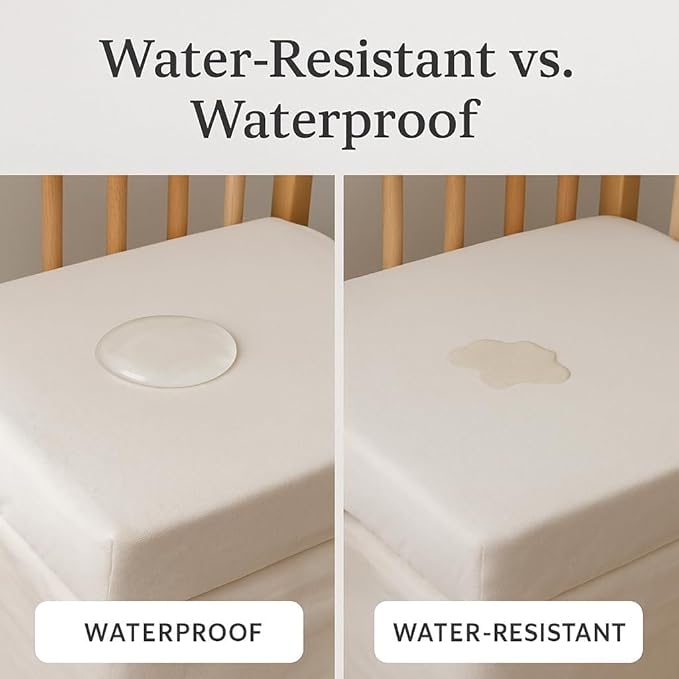 Organic Crib Mattress Protector - Flat Sheet Water Resistant Liner Pad, Breathable, Skin Friendly, Chemical-Free Pure Cotton [GOTS-Certified] for Mini Sleeper (31"x18") - Pack of 2