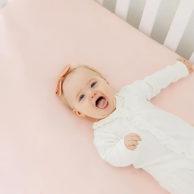 Pack n Play Sheets Fitted 3 Pack, Stretchy Ultra Soft Jersey Knit Pack and Play Sheets, Universal Fitted Portable/Mini Crib Mattresses Snug and Safe, Pretty Watercolor Rose Flora for Baby Girls