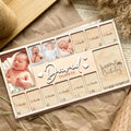 Wooden My First Year Picture Frame – Custom Photo Frame for Baby Girl 1st Birthday, Personalized Picture Frames Gift, One Year Old Birthday Photo Board, Photo Display Wall Art