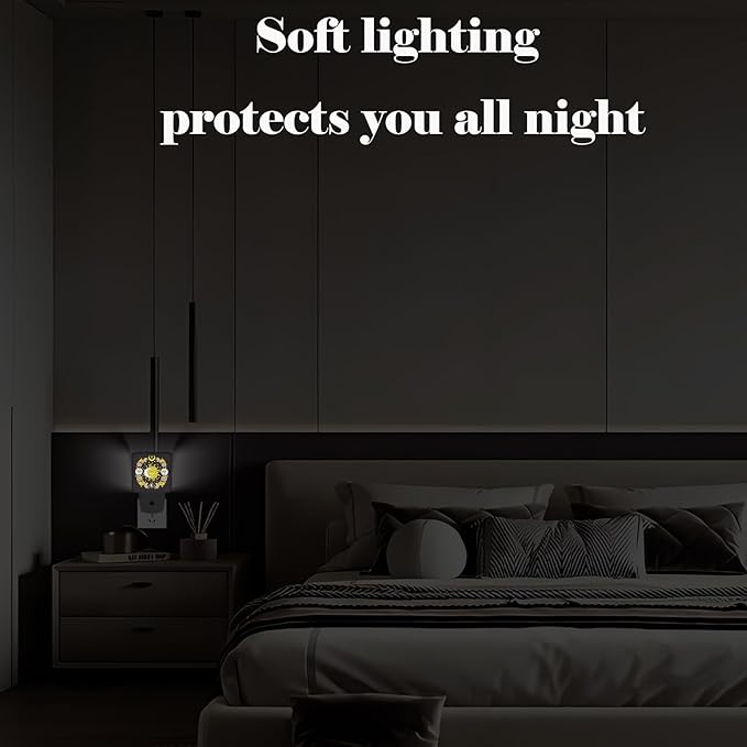 Sun and Moon Flowers Night Light,Plug-in Nightlights Auto Sensor Night Lamp Dusk-to-Dawn Lamp Home Decor for Nursery Children Girls Boys