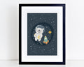 VUVUKU Space Nursery Wall Art Themed Decor Baby Kids Room Prints