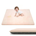 ACOMOPACK 1.3" Thick Baby Play Mat for Floor 50x50"-Memory Foam Water-Repellent Playpen Mat for Tummy Time,Non-Slip Soft Velvet Nursery Rug for Kids,Toddlers,Infants Crawling（Blush）