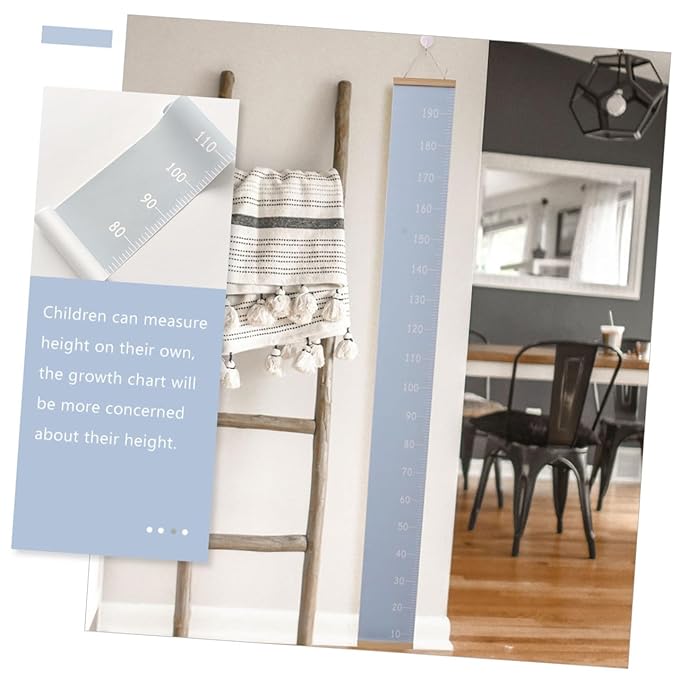 Growth Chart Wall Hanging Height Measurement Ruler for Boys Removable Canvas Wall Decor with Printing Nordic Style for Kindergarten