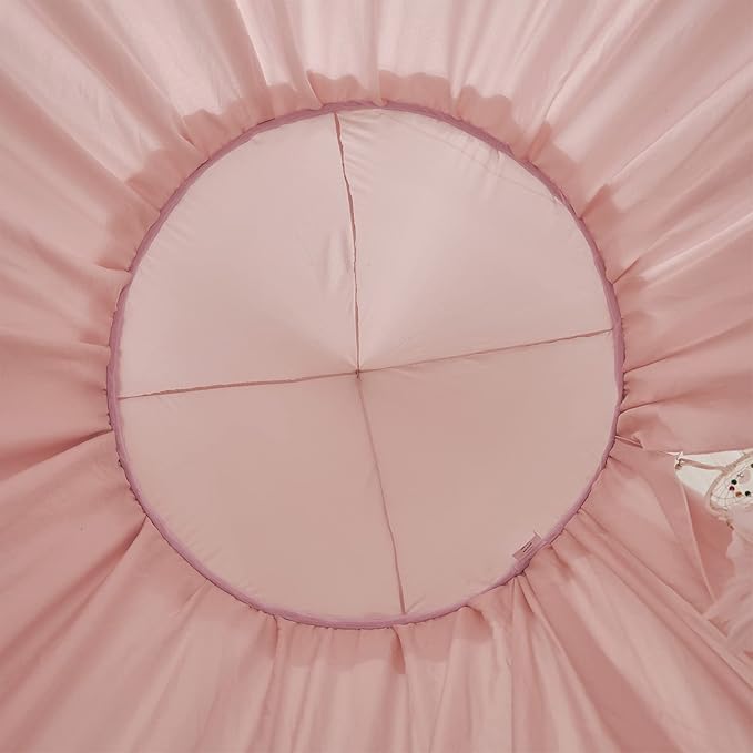 Bed Canopy for Girls, Double Layer Dome Mosquito Net Princess Canopy for Girls Bed Room Decor Reading Nook (Light Pink)