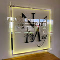 Custom Backlit Acrylic Logo Sign, Light Up Signs - Personalized Illuminated Logo Sign with Floating Acrylic Design for Retail Stores, Restaurants, Offices, and Hair Studios, Square Shape