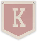 Lacama Baby Shower Decor Gifts, Pink Initial Personalized Preppy Banner, Baby Girl Nursery Decor, Initial Pennant，Vintage Room Decor Toddler Room Bedroom Playroom Front Door Birthday Gift(K)
