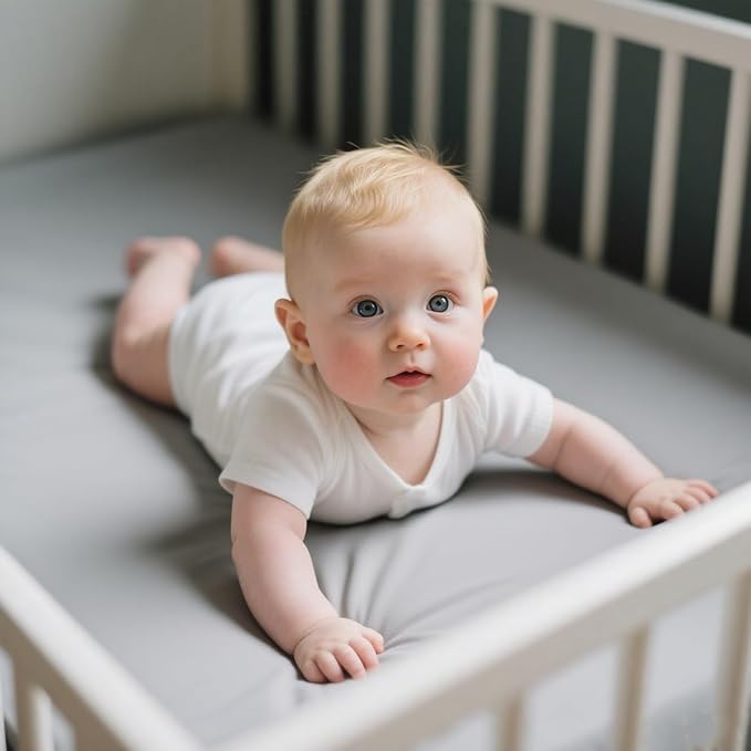 American Baby Company 2 Pack Fitted Crib Sheets 28" x 52", 100% Polyester Ultra Soft Microfiber, Gray/Navy, for Boys and Girls, Fits Crib and Toddler Bed Mattresses