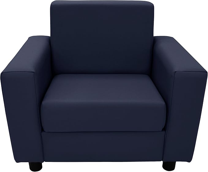 Factory Direct Partners SoftScape Inspired Playtime Classic Reading Chair, Children's Commercial-Grade Upholstered Furniture for Home, Daycare, Preschool, Library; Comfy Modern Design - Navy, 14472-NV