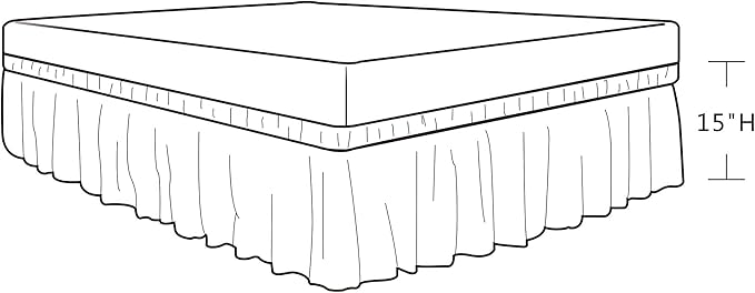Biscaynebay Wrap Around Bed Skirts for King & Cal King Beds 15" Drop, Lavender Adjustable Elastic Dust Ruffles Easy Fit Wrinkle & Fade Resistant Silky Luxurious Fabric Machine Washable