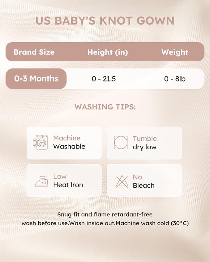 Yoofoss Baby Knotted Gowns 0-3 Months, Newborn Sleepers Hospital Coming Home Outfit for Photograph, Soft Breathable Comfort