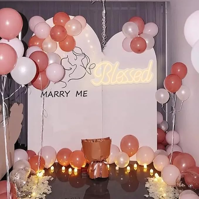 Blessed Neon Sign for Wall Decor Led Neon Lights for Teen Bedroom Decor Art Light Up Letters Blessed Neon Neon Signs for All Party Room Decorations 21.7x8.3 Inch (warm white)