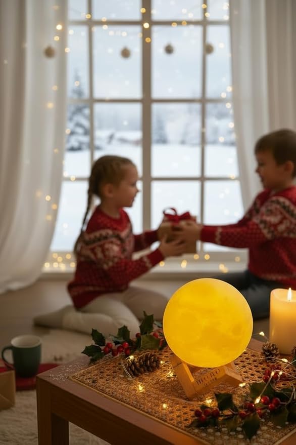 Moon Lamp, Moon Light, Moon Decorations, Cool Lamp, Moon Lamps for Adults, Decor for Boys, Thanksgiving, Christmas, 7.1 Inch, 16 Color Led