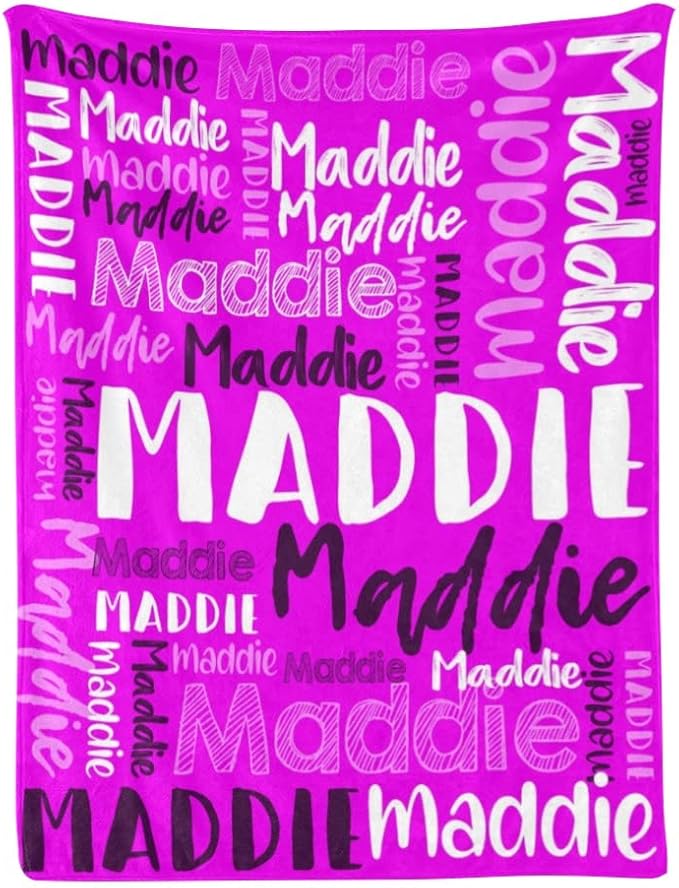 Dr.TOUGH Personalized Blankets with Name Customized Baby Blankets for Girls Boys Adults Monogrammed Blankets and Throws Christmas Birthday Mothers Fathers Valentines Day Gift (Magenta,60''×80'')