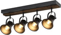SEEBLEN 4-Light Kitchen Light Fixtures - Adjustable Ceiling/Wall Mount Spotlight, Industrial Black Track Lighting for Living Room, Dining Room, Hallway, Bathroom