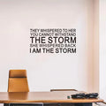 SEATUNE Inspirational Quotes Wall Stickers - Women Teen Girls Wall Decals - Positive Motivational Encouragement Home Vinyl Art Wall Decor - They Whispered to Her You Cannot Withstand The Storm 21"X11"