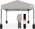 Best Choice Products 12x12ft 1-Person Setup Pop Up Canopy Tent Instant Portable Shelter w/ 1-Button Push, Case, 4 Weight Bags - Light Gray