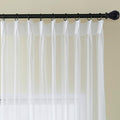 White Sheer Curtains 96 Inches Long 1 Panel, 50 Inch Width, Thin Textured Linen Look Sliding Glass Door Curtain, Rustic Elegant Window Treatments, Pinch Pleated Drapes for Living Room