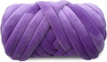 Velvet Chunky Bulky Giant Arm Knitting Yarn, Super Soft Jumbo Tube Weight, Fluffy DIY Crochet Hand Making Washable Yarn for Blanket, Pet Bed, Rugs, Pillow (1.1lb-Purple)