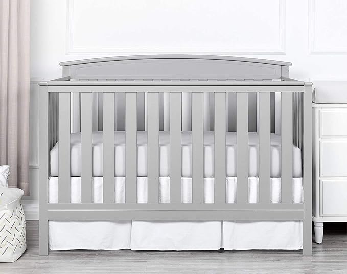 Box Pleated Crib Bed Skirt Premium 100% Cotton 800 Thread Count Nursery Crib Toddler Bedding Crib Bedskirt for Baby Boys or Baby Girls, (28" x 52") + 16" Drop Lenght - White Solid