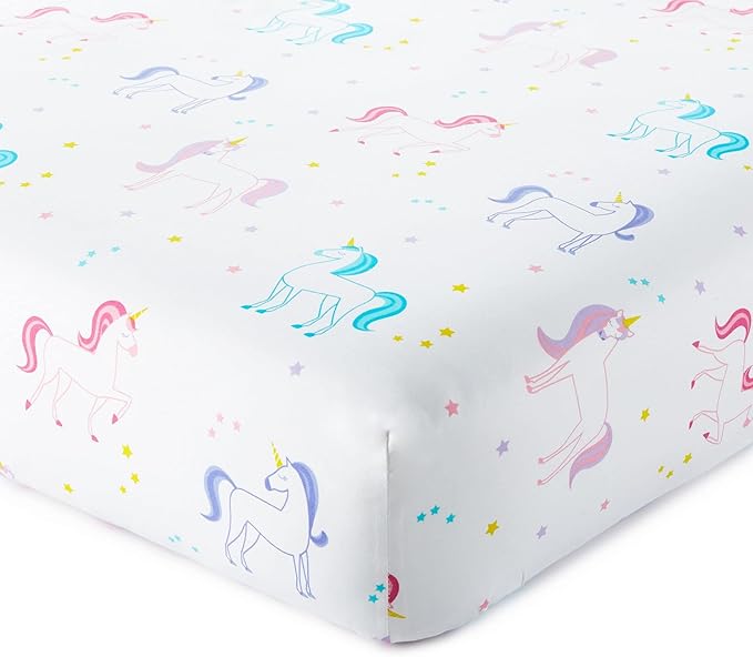Wildkin 5-Piece Twin Bedding Set – 100% Cotton Comforter, Sheets & Pillowcase for Cozy Cuddles - Unicorn