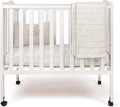 Ely's & Co. Mini Crib Bedding Set for Boys, 4 Piece Set Includes – 1 Fitted Mini Crib Sheet, Quilted Comforter and Decorative Pillowcase with Insert, Blue Linear Berry Collection