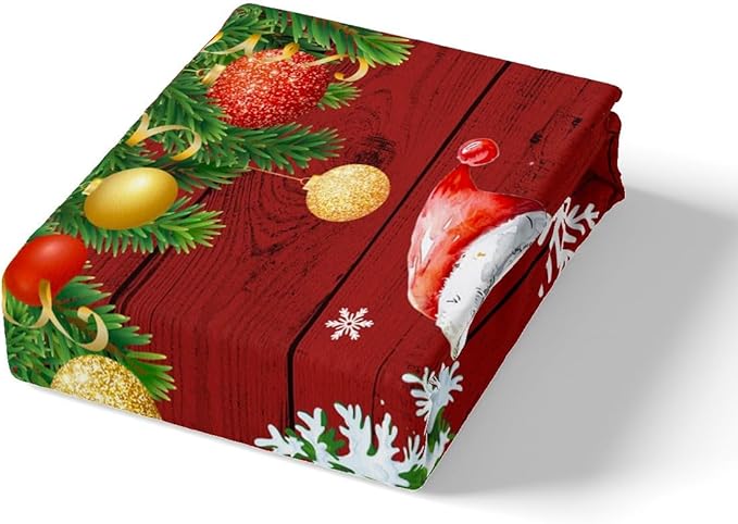 Manfei Christmas Duvet Cover Set Full Size, Cute Snowman Tree Print Comforter Cover with 2 Pillowcases, New Year Theme Rustic Style Xmas Bedding Set 3pcs for Kids Boys Girls Bedroom Decor,No Comforter