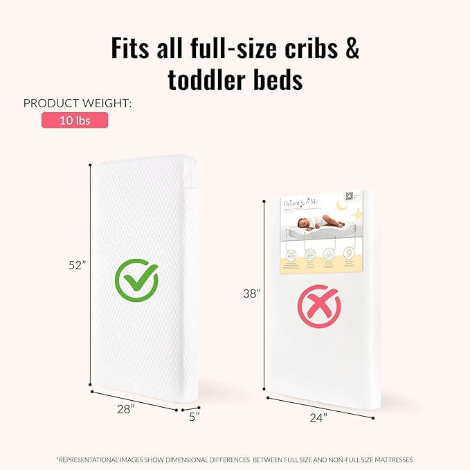 Evolur Aurora 3-Piece Nursery Bundle, Includes 5-in-1 Convertible Crib, 7-Drawer Dresser & 5” Foam Full Size Crib Mattress